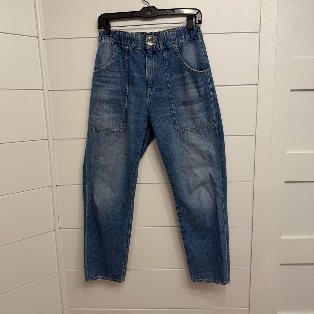 Veronica Beard Arya Cropped elastic High-Rise Straight-Leg Jeans 23241 - Picture 5 of 12